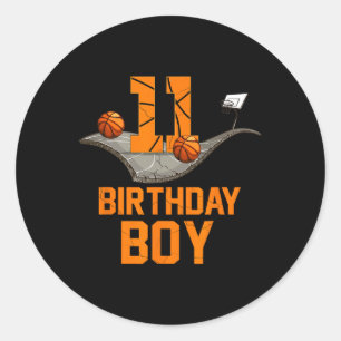 11th Birthday Basketball Jersey 11 Year Old Boy Bo Classic Round Sticker