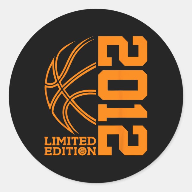 11th BIRTHDAY BASKETBALL LIMITED EDITION 2012  Classic Round Sticker (Front)