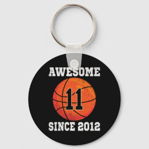 11th Birthday Basketball Lover 11 Years Old Vintag Key Ring