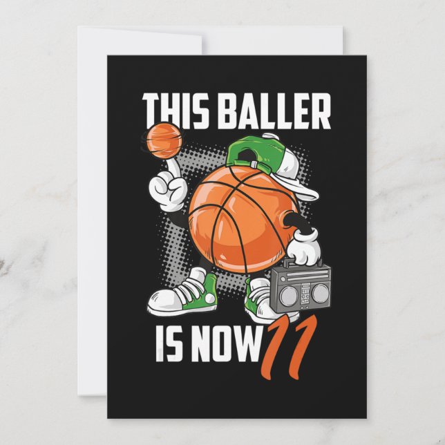 11th Birthday Basketball Player Funny 11 Years Old Holiday Card (Front)
