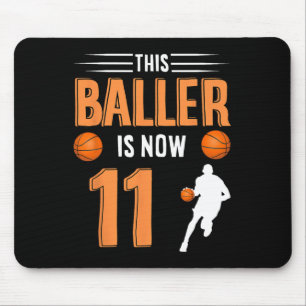 11th Birthday Basketball - This Baller Is Now 11  Mouse Mat