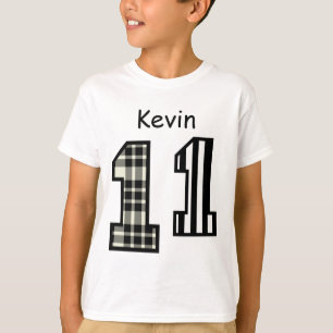 11th Birthday Black and White Custom Name V013A T-Shirt