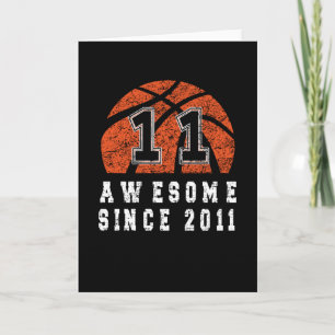 11th Birthday Born In 2011 Basketball Boy 11 Year Card