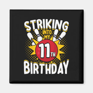 11th Birthday Bowling Theme Striking Into Birthday Magnet