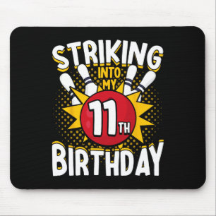 11th Birthday Bowling Theme Striking Into Birthday Mouse Mat