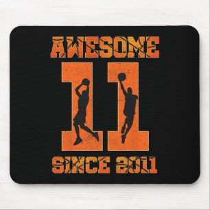 11th Birthday  Boy Basketball Awesome Since 2011 F Mouse Mat