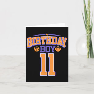 11th Birthday Boy Bysketbyll Lover 11 Years Old Bd Card