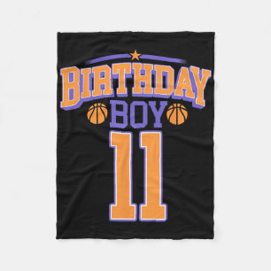 11th Birthday Boy Bysketbyll Lover 11 Years Old Bd Fleece Blanket