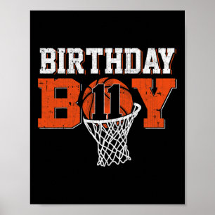 11th Birthday Boy Bysketbyll Lover 11 Years Old Bd Poster