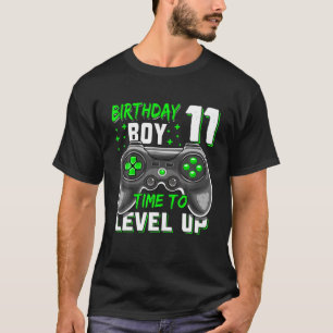 11Th Birthday Boy Eleven Years Level 11 Unlocked V T-Shirt