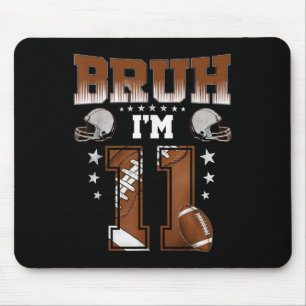 11th Birthday Boy Football Player Bruh Im 11 Year Mouse Mat