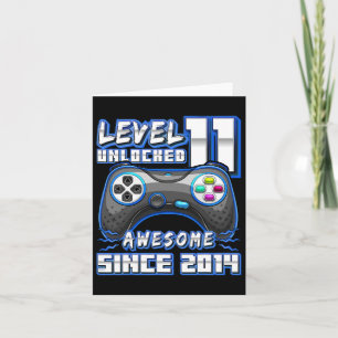 11th Birthday Boy Level 11 Gamer 11 Year Video Gam Card