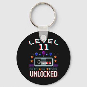 11th Birthday Boy Level 11 Unlocked Funny Video Ga Key Ring