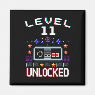 11th Birthday Boy Level 11 Unlocked Funny Video Ga Magnet
