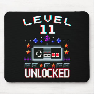 11th Birthday Boy Level 11 Unlocked Funny Video Ga Mouse Mat