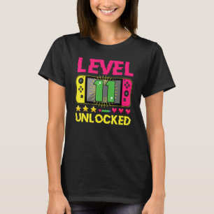 11th Birthday Boy Level 11 Unlocked Video Gamer Bi T-Shirt