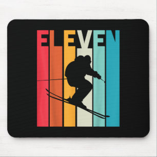 11th Birthday Boy Retro Ski Lover Skier 11 Years O Mouse Mat