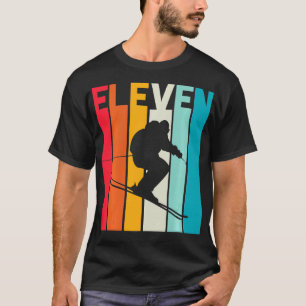 11th Birthday Boy Retro Ski Lover Skier 11 Years O T-Shirt
