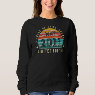 11th Birthday  Boys Girls Vintage May 2011 11 Year Sweatshirt