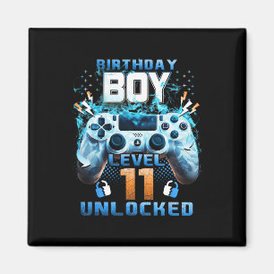 11th Birthday Boys Level 11 Unlocked 11 Years Old Magnet
