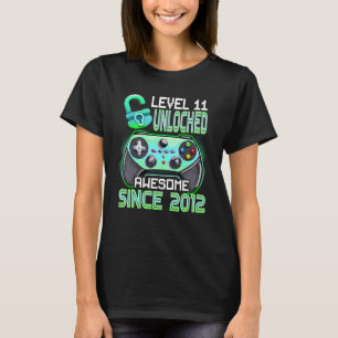 11th Birthday   Boys Level 11 Unlocked Awesome 201 T-Shirt