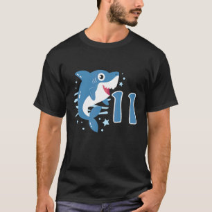 11th Birthday Boys Shark 11 years Old Ocean Shark  T-Shirt