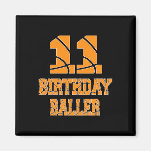 11th Birthday Byller Boy 11 Years Old Bysketbyll T Magnet
