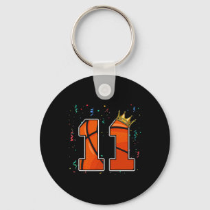 11th Birthday Bysketbyll Big Number 11 Year Old Bo Key Ring