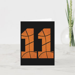 11th Birthday Bysketbyll Boys Kids Card