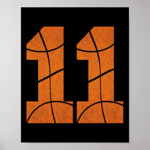 11th Birthday Bysketbyll Boys Kids Poster