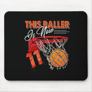 11th Birthday Bysketbyll Fun 11 Years Old Kids Gif Mouse Mat