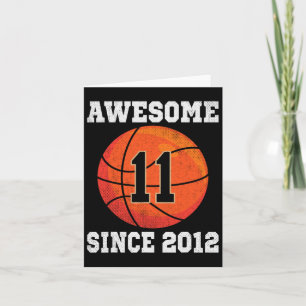 11th Birthday Bysketbyll Lover 11 Years Old Vintag Card