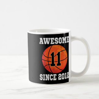 11th Birthday Bysketbyll Lover 11 Years Old Vintag Coffee Mug