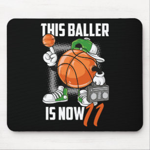11th Birthday Bysketbyll Player Fun 11 Years Old K Mouse Mat