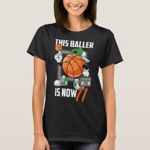 11th Birthday Bysketbyll Player Fun 11 Years Old K T-Shirt
