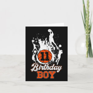 11th Birthday Bysketbyll Theme Birthday Boy 11 Yrs Card