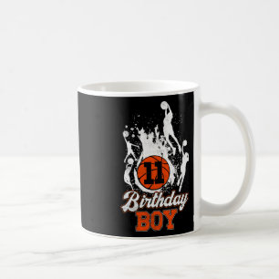 11th Birthday Bysketbyll Theme Birthday Boy 11 Yrs Coffee Mug