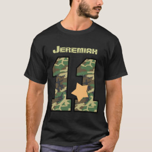 11th Birthday Camo Eleven Years Custom Name V012B1 T-Shirt