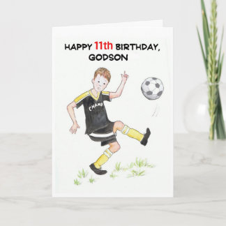 11th Birthday Card for a Godson - Footballer