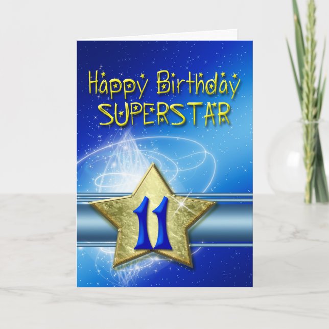 11th Birthday card for Superstar (Front)