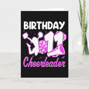 11th Birthday Cheerleader Girl 11 Years Old Cheerl Card
