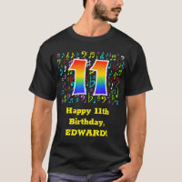 11th Birthday: Colourful Music Symbols, Rainbow 11