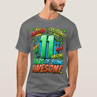 11th Birthday Comic Style Awesome Since 2012 11 Ye T-Shirt