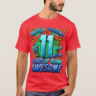 11th Birthday Comic Style Awesome Since 2012 11 Ye T-Shirt