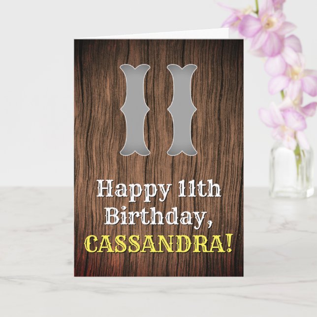 11th Birthday: Country Western Inspired Look, Name Card (Orchid)