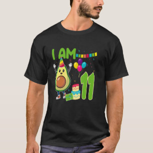 11th Birthday Cute Avocado 11 Year Old Boy Girl Bi T-Shirt