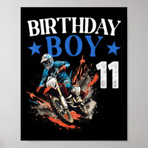 11th Birthday Dirt Bike Motocross 11 Year Old B-da Poster