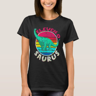 11th Birthday Eleven O Saurus Brachiosaurus Family T-Shirt