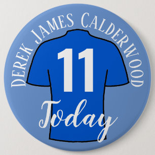 11th Birthday Football Badge to Personalise Button