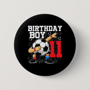 11th Birthday For Boys Footll Soccer 11 Year Old 6 Cm Round Badge